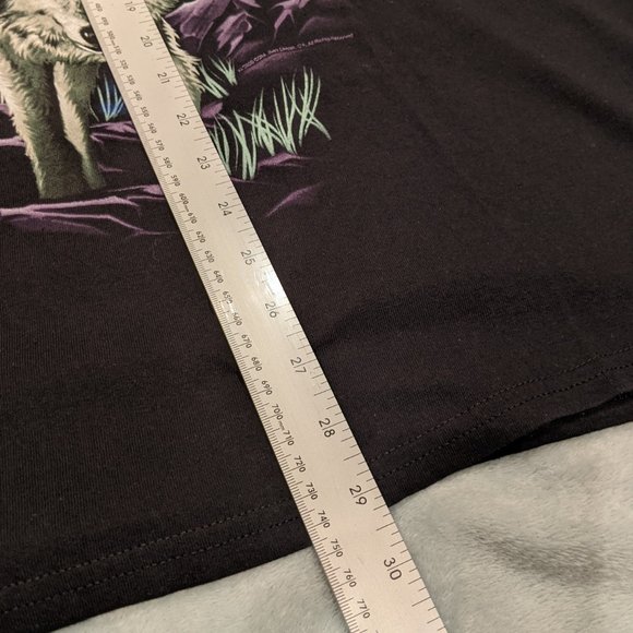 Wolf All Over Print Big Graphic Print Black T-Shirt - Size Men's XL - Picture 7 of 8